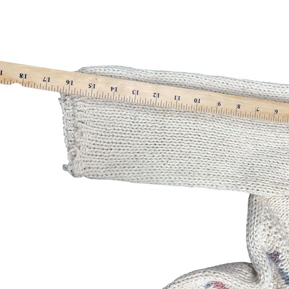 VTG 80s 90s Sweater Sz M Silk Puff 3/4 Sleeve Knit Aztec Fair Isle Grannycore - Picture 7 of 9